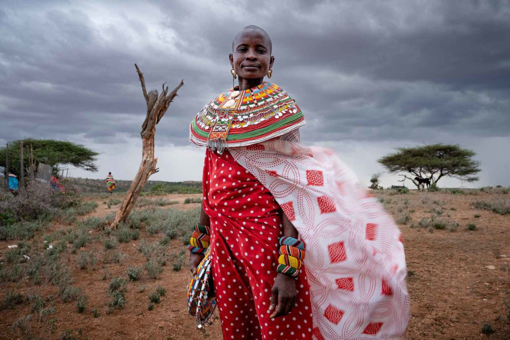 Eine Frau des Samburu Stammes.